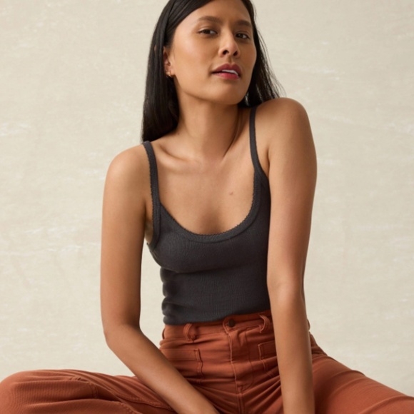 NWT Faherty Pacific Pointelle Tank - Washed Black size M or L - Picture 3 of 3